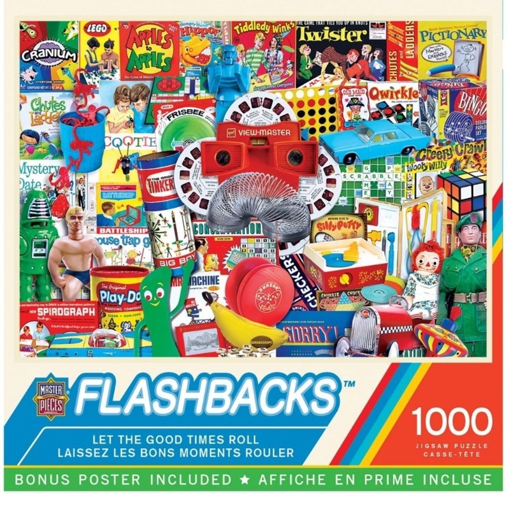 MasterPieces Flashbacks Retro Toys 1000 Piece Jigsaw Puzzle 51803 New